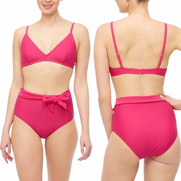 J.CREW High-Waisted Bikini Bottom Belt Fuchsia - Picture 8 of 8
